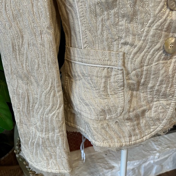 Apriori Women's Y2K Gold Metallic Blazer Jacket Size 12 - Picture 6 of 11